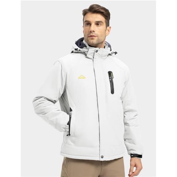 Men's Ski Snow Jacket Waterproof Winter Insulated Fleece Hooded Outdoor - Picture 3 of 7